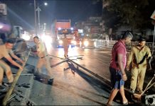 उरुळी कांचनमध्ये अपघातानंतर पोलिस व ग्रामपंचायतीची तत्परता; मोठा अनर्थ टळला