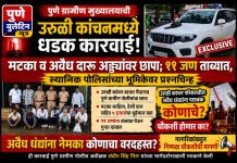 पुणे ग्रामीण मुख्यालयाची उरुळी कांचनमध्ये धडक कारवाई! मटका व अवैध दारू अड्ड्यांवर छापा; ११ जण ताब्यात, स्थानिक पोलिसांच्या भूमिकेवर प्रश्नचिन्ह